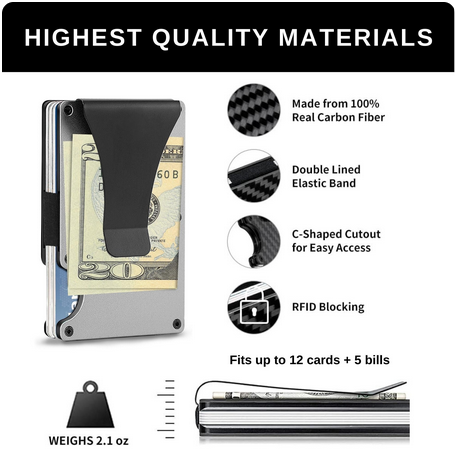 Minimalist Carbon Fiber Wallet for Men