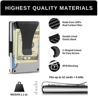 Minimalist Carbon Fiber Wallet for Men