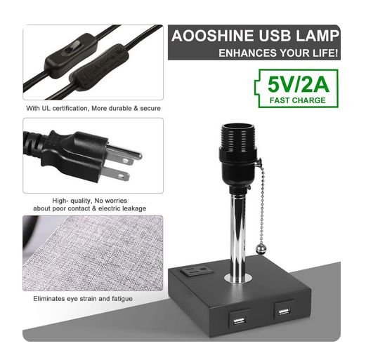 USB Bedside Table Lamp