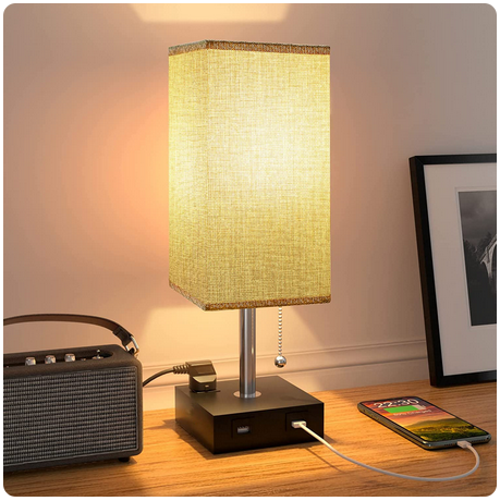 USB Bedside Table Lamp