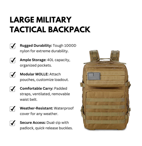 Heavy-Duty Military Tactical Backpack